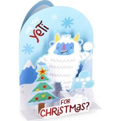 Legami Christmas Pop Up Card Yeti BGPXS0004 8052694020941