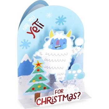 Legami Pop-Up Card - Pop-Up Χριστουγεννιάτικες Ευχετήριες Κάρτες - Yeti BGPXS0004 8052694020941