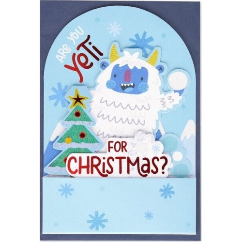 Legami Christmas Pop Up Card Yeti BGPXS0004 8052694020941