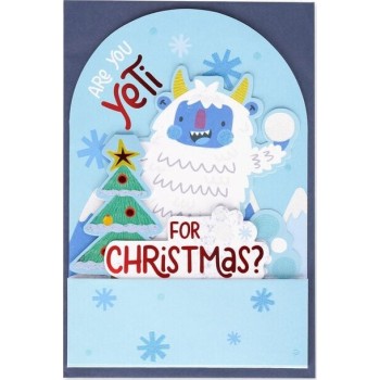 Legami Christmas Pop Up Card Yeti BGPXS0004 8052694020941