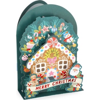 Legami Pop-Up Card - Pop-Up Χριστουγεννιάτικη Ευχετήρια Κάρτα - Gingerbread House BGPXS0008 8052694020989