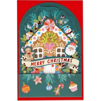 Legami Christmas Pop Up Card Gingerbread House BGPXS0008 8052694020989