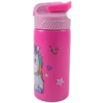 GIM Ανοξείδωτο Παγούρι Με Καλαμάκι Και Λαβή 500Ml Unicorns 550-09245 5204549160552