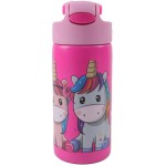 GIM Ανοξείδωτο Παγούρι Με Καλαμάκι Και Λαβή 500Ml Unicorns 550-09245 5204549160552