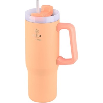Estia Θερμός Straw Tumbler XL Save The Aegean 900Ml Peach Fuzz 01-28626 5207158028626