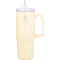 Estia Thermos Straw Tumbler XL Save the Aegean 900ml Lily White 01-28671 5207158028671