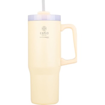 Estia Θερμός Straw Tumbler XL Save The Aegean 900Ml Lily White 01-28671 5207158028671