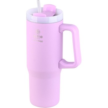 Estia Thermos Straw Tumbler XL Save the Aegean 900ml Lavender Purple 01-28640 5207158028640