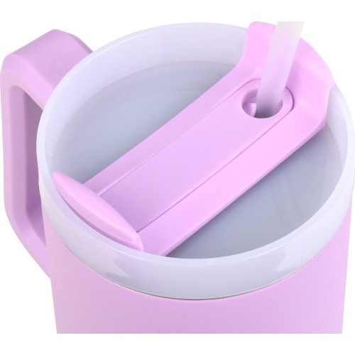 Estia Thermos Straw Tumbler XL Save the Aegean 900ml Lavender Purple 01-28640 5207158028640