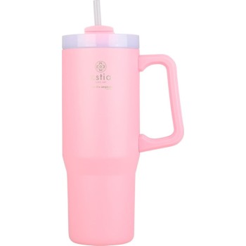 Estia Θερμός Straw Tumbler XL Save The Aegean 900Ml Blossom Rose 01-28688 5207158028688