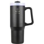 Estia Θερμός Straw Tumbler XL Save The Aegean 900Ml Midnight Black 01-28664 5207158028664