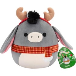Jazwares Squishmallows Xmas - Wave 2A Plush 19Cm - Jason The Donkey With Antlers, Gray Donkey, Sqxm00959, JWSQ0991 196566454576