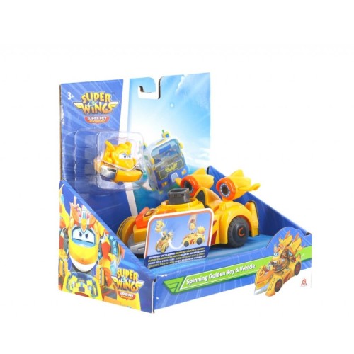 Just toys Super Wings Super Pet Free Wheel Vehicle Spinning Golden Boy And Vehicle 770310 6911400430950
