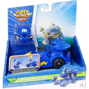 Just toys Super Wings Super Pet Free Wheel Vehicle Spinning Jerome And Vehicle 770310 6911400430943