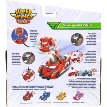 Just toys Super Wings Super Pet Free Wheel Vehicle Spinning Jett And Vehicle 770310 6911400430936