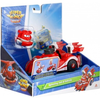Just toys Super Wings Super Pet Free Wheel Vehicle Spinning Jett And Vehicle 770310 6911400430936