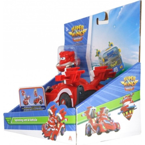 Just toys Super Wings Super Pet Free Wheel Vehicle Spinning Jett And Vehicle 770310 6911400430936