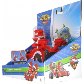 Just toys Super Wings Super Pet Free Wheel Vehicle Spinning Jett And Vehicle 770310 6911400430936
