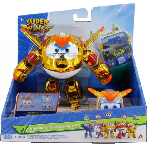 Just toys Super Wings Super Pet Transforming Golden Boy And Super Pet 770400 6911400429879