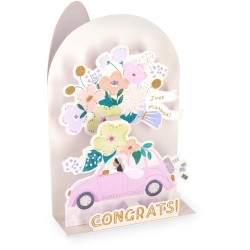 Legami Pop-Up Card - Pop-Up Greeting Card Wedding Car BGPU0024 8052694022648