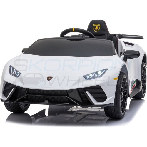 Electric Car Lamborghini Huracan Original License 12V - White | Skorpion Wheels - 5246030 5246030A 5201671006727