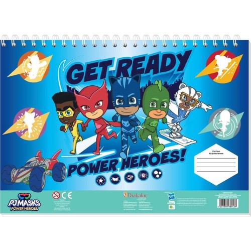 Diakakis imports PJ Masks Drawing Pad 23x33 40 Sheets Self-adhesive Stencils - 2 Pages, 2 Colors. 000484307 5205698686436