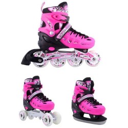 ΑΘΛΟΠΑΙΔΙΑ 10305 3 in 1 Roller Skates - Pink Color, Size 35-38 002.10305/RIS/P/35 9985777005377
