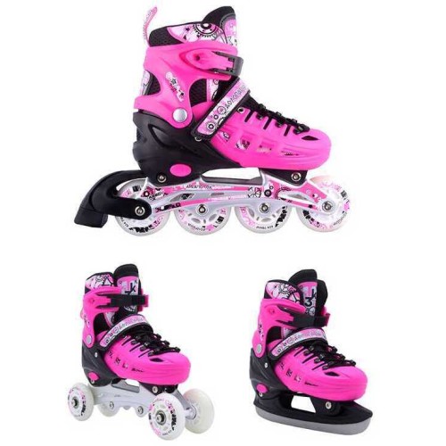 ΑΘΛΟΠΑΙΔΙΑ 10305 3 in 1 Roller Skates - Pink Color, Size 35-38 002.10305/RIS/P/35 9985777005377