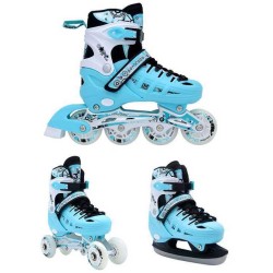 ΑΘΛΟΠΑΙΔΙΑ 10305 Adjustable Roller Skates/ice Skates 3 in 1 - Mint Mint Color, Size 35-38 002.10305/RIS/MN/35 9985777005452