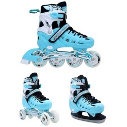 ΑΘΛΟΠΑΙΔΙΑ 10305 αυξομειούμενα πατίνια/roller skates/παγοπέδιλα 3 σε 1 - μέντα 002.10305/RIS/MN 9985777005445