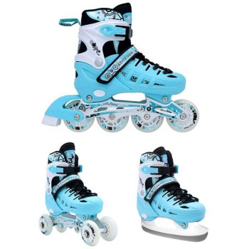 ΑΘΛΟΠΑΙΔΙΑ 10305 αυξομειούμενα πατίνια/roller skates/παγοπέδιλα 3 σε 1 - μέντα 002.10305/RIS/MN 9985777005445