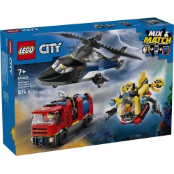 LEGO City Συλλογή Με Ελικόπτερο, Πυροσβεστικό Φορτηγό & Υποβρύχιο 60462 5702017812625