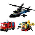 LEGO City Συλλογή Με Ελικόπτερο, Πυροσβεστικό Φορτηγό & Υποβρύχιο 60462 5702017812625