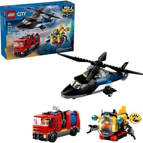 LEGO City helicopter, fire truck and submarine remix 60462 5702017812625