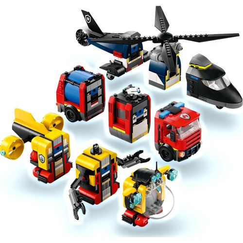 LEGO City Συλλογή Με Ελικόπτερο, Πυροσβεστικό Φορτηγό & Υποβρύχιο 60462 5702017812625