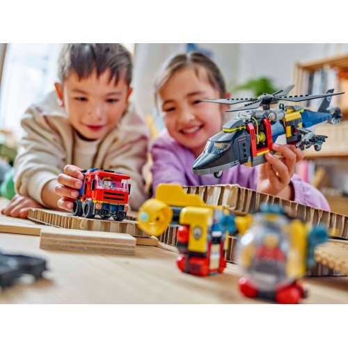 LEGO City Συλλογή Με Ελικόπτερο, Πυροσβεστικό Φορτηγό & Υποβρύχιο 60462 5702017812625