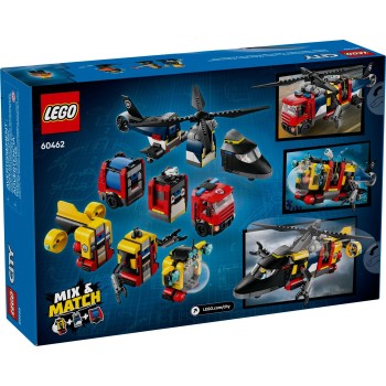 LEGO City Συλλογή Με Ελικόπτερο, Πυροσβεστικό Φορτηγό & Υποβρύχιο 60462 5702017812625
