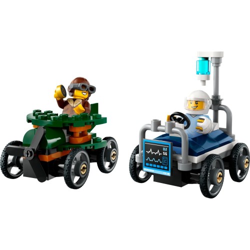 LEGO City Πακέτο Αγωνιστικών Αυτοκινήτων - Αεροπλάνο Vs. Νοσοκομειακό Κρεβάτι 60459 5702017812595