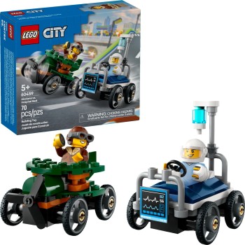 LEGO City Πακέτο Αγωνιστικών Αυτοκινήτων - Αεροπλάνο Vs. Νοσοκομειακό Κρεβάτι 60459 5702017812595