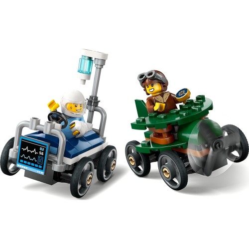 LEGO City Πακέτο Αγωνιστικών Αυτοκινήτων - Αεροπλάνο Vs. Νοσοκομειακό Κρεβάτι 60459 5702017812595