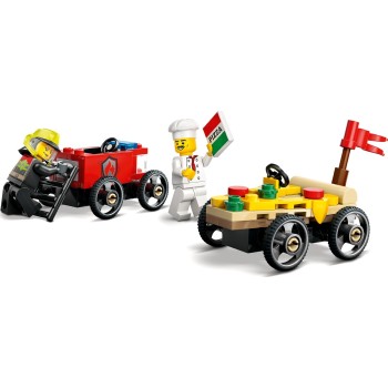 LEGO City Πακέτο Αγωνιστικών Αυτοκινήτων - Φορτηγάκι Πίτσας Vs. Πυροσβεστικό Φορτηγό 60458 5702017812588