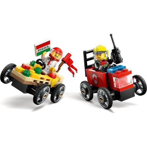LEGO City pizza vs. fire truck race car pack 60458 5702017812588