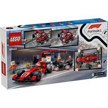 LEGO City f1 pit stop and crew with ferrari car 60443 5702017812496