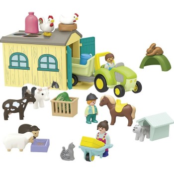 Playmobil Junior: Farm Adventure With Tractor, Trailer, And Animal Friends 71656 4008789716566