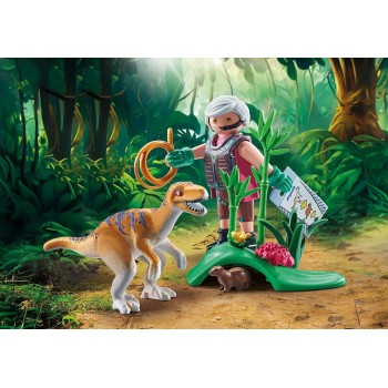 Playmobil Dinos Εξερευνητής Και Βελοσιράπτορ 71823 4008789718235