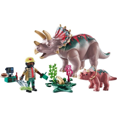 Playmobil Dinos Τρικεράτοπες Και Εξερευνητής 71821 4008789718211