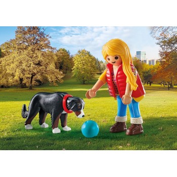 Playmobil My Life Γυναίκα Με Ορεινό Σκύλο Μπερνίζ 71738 4008789717382