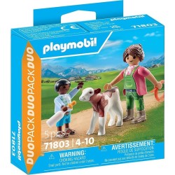 Playmobil Duo_pack Duopack Αγρότισσα Και Παιδάκι Με Μοσχαράκι 71803 4008789718037