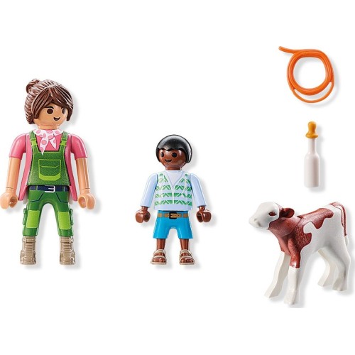 Playmobil Duo_pack Farmer With Calf 71803 4008789718037