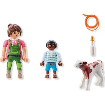 Playmobil Duo_pack Farmer With Calf 71803 4008789718037